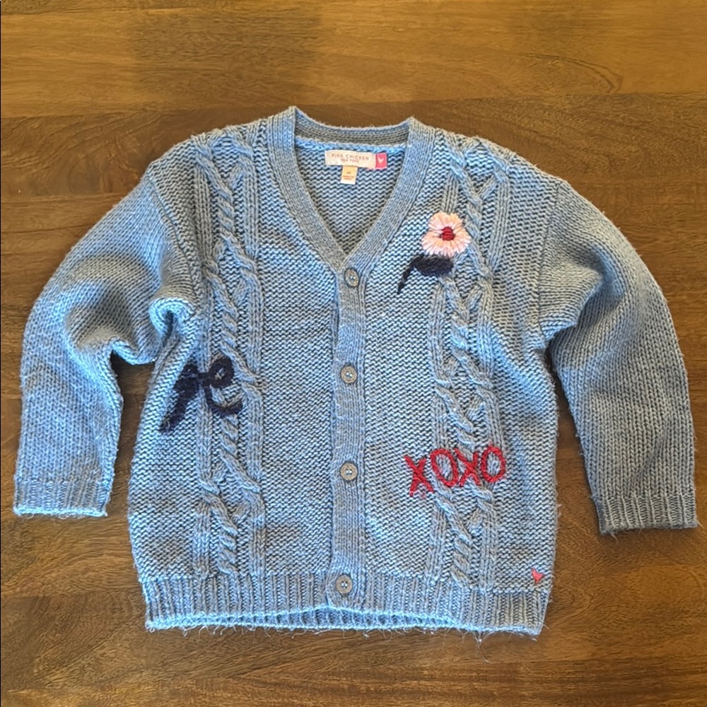 Blue Knit Kids Cardigan